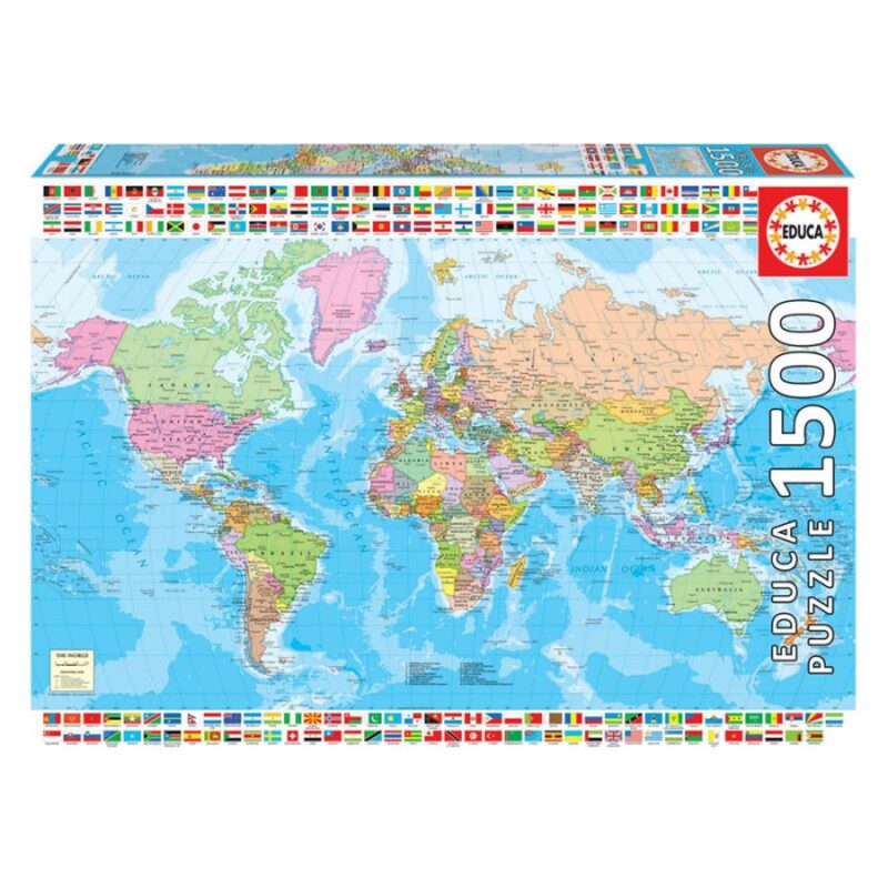 ED18500 Puzzle 1500 Mapa-Múndi Político