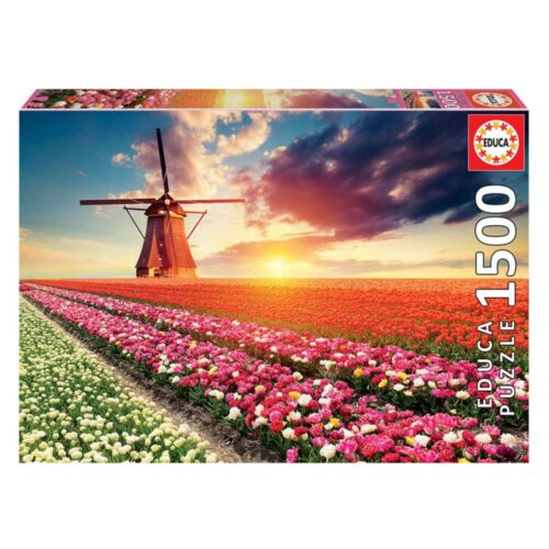 Puzzle 1500 Paisagem de Tulipas
