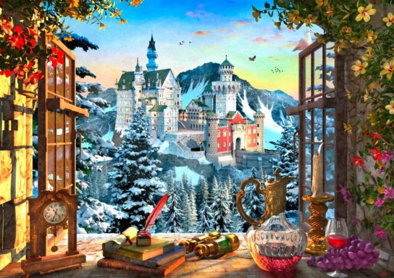 Puzzle Bluebird Castelo de montanha 1000 Peças