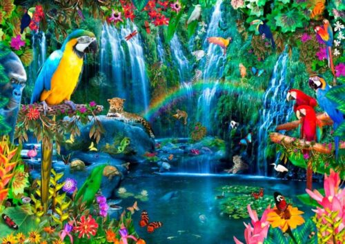 Puzzle Bluebird Papagaios nos trópicos 3000 Peças