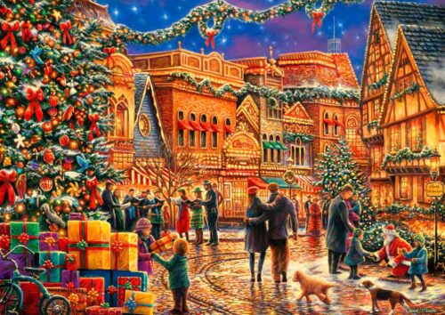 Puzzle Bluebird Natal na Praça da Vila 2000 Peças