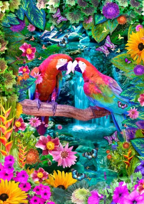 Puzzle Bluebird Paraíso dos papagaios 1500 Peças