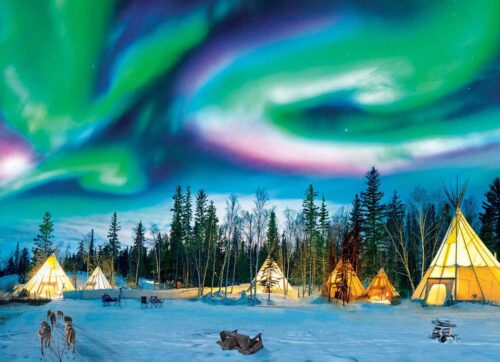 Puzzle Eurographics Camping para Observar a Aurora Boreal 1000