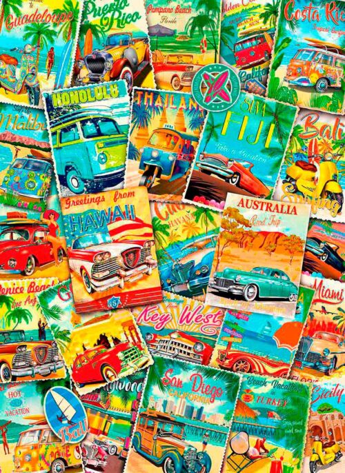 Puzzle Eurographics Anúncios de Viagens Vintage de 1000 peças