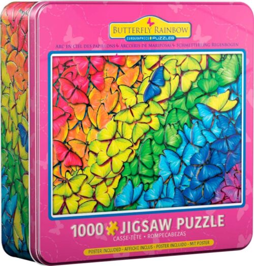 Puzzle Eurographics Arco-íris de Borboletas, Lata de 1000 Pedaços