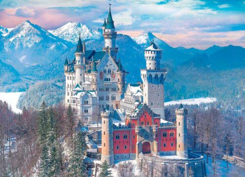 Puzzle Eurographics Castelo de Neuschwanstein no Inverno 10 Peças