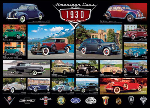 Puzzle Eurographics Carros americanos de 1930, 1000 Peças