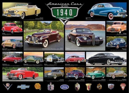 Puzzle Eurographics Carros americanos de 1940, 1000 Peças