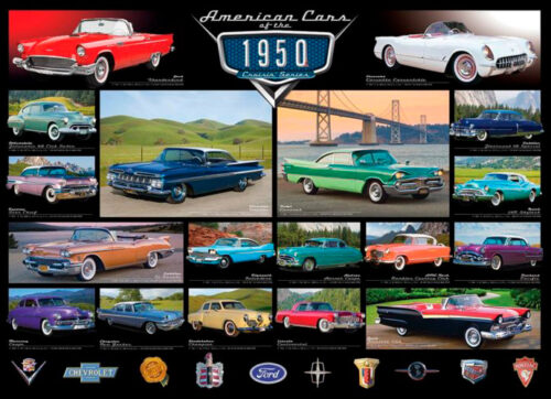 Puzzle Eurographics Carros americanos de 1950, 1000 Peças