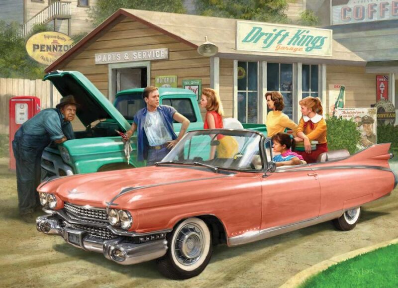 Puzzle Eurographics Cadillac cor-de-rosa de 1000 peças