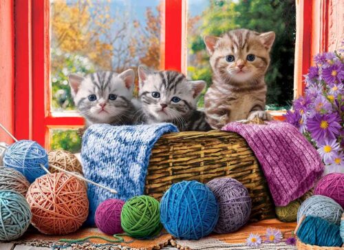 Puzzle Eurographics Peças de tricotar Kittens XXL 500