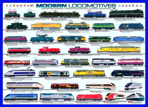 Puzzle Eurographics Locomotivas modernas de 1000 peças