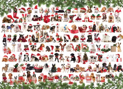 Puzzle Eurographics Cães de Natal de 1000 peças