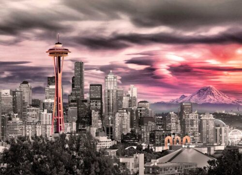 Puzzle Eurographics Skyline de Seattle de 1000 Peças