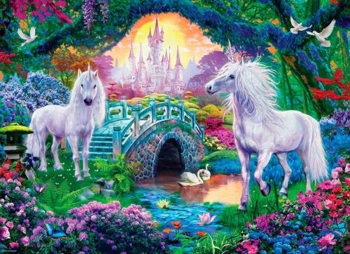 Puzzle Eurographics Unicórnios no Mundo das Fadas XXL 500 Peças