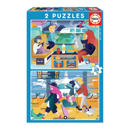 Puzzle Junior 2X48 Aeroporto + Comboio