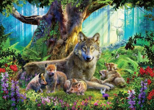 puzzle-ravensburger-lobos-en-el-bosque-1000-piezas-1-21380 Puzzle Ravensburger Lobos na floresta 1000 Peças
