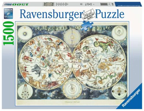 Puzzle Ravensburger Mapa Mundial de Bestas de 1500 Peças