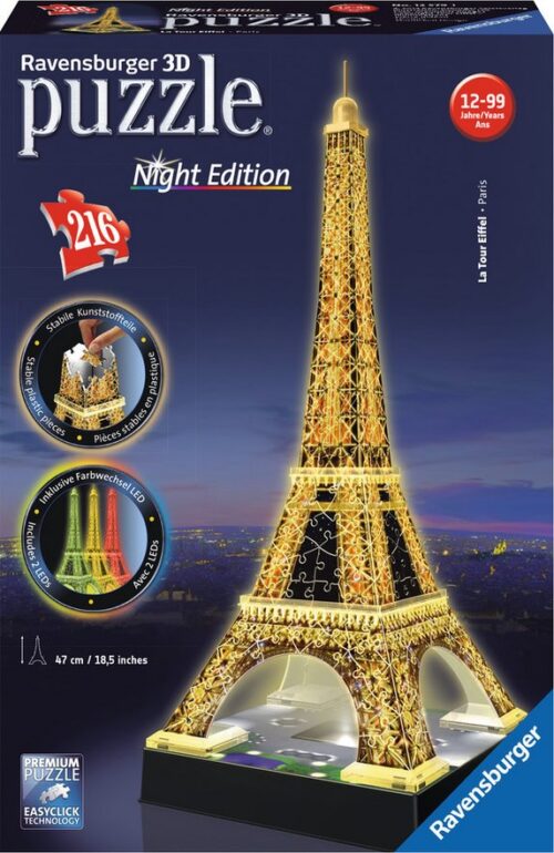 Puzzle Ravensburger Torre Eiffel Night Edition 3D 216 Peças