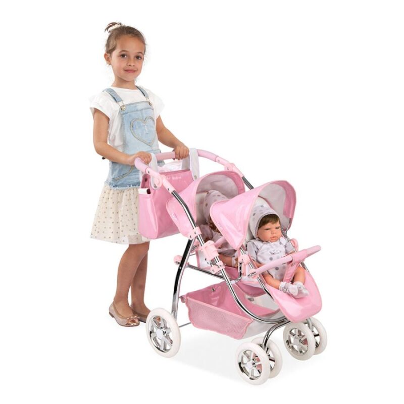 Reborn Carro Gémeos com Bolsa 77 cm