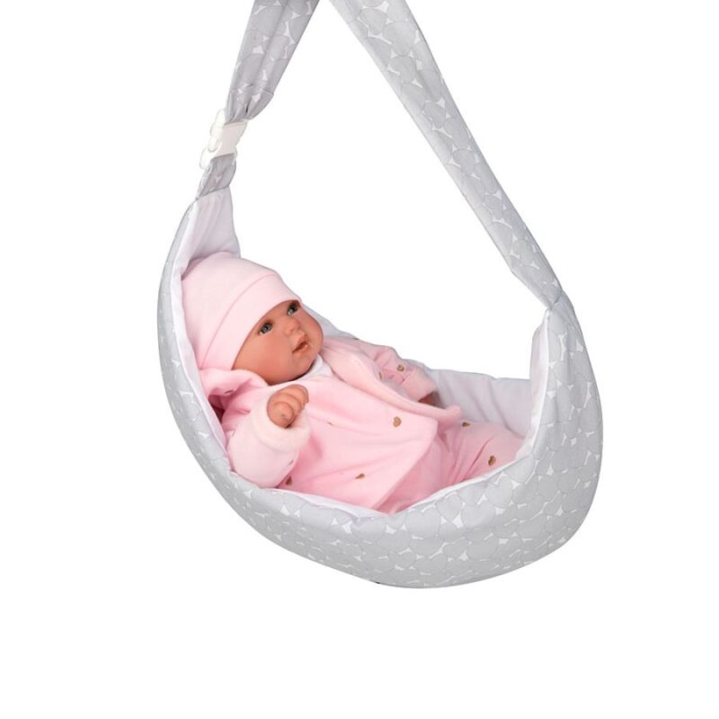 Reborns Portabebé Cinza para Bonecos 45 cm