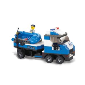 Police Camião com Barco Marinha 202 pcs