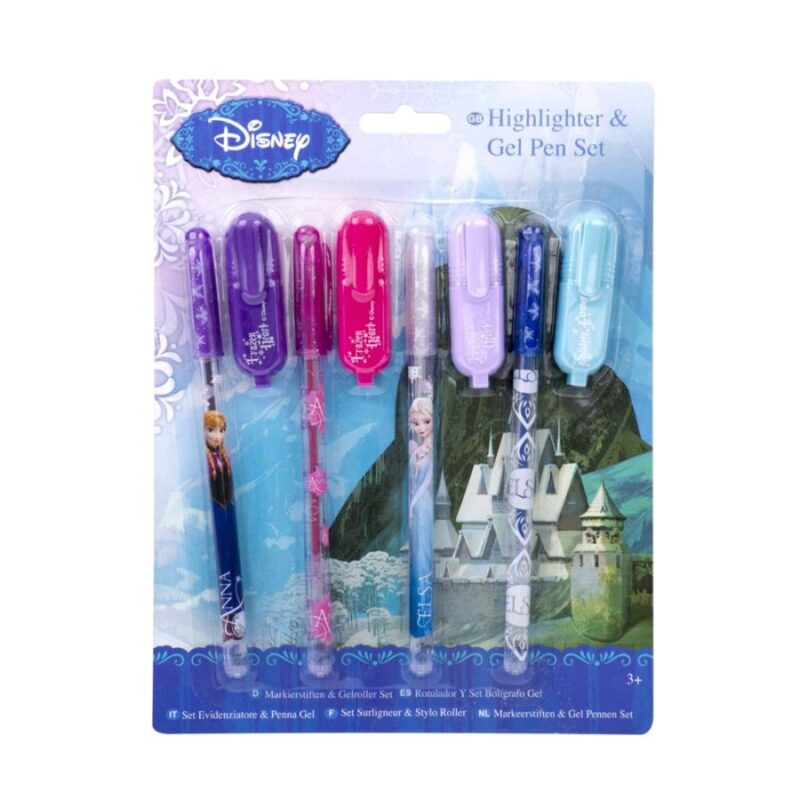 Conjunto Canetas Gel e Marcadores Frozen